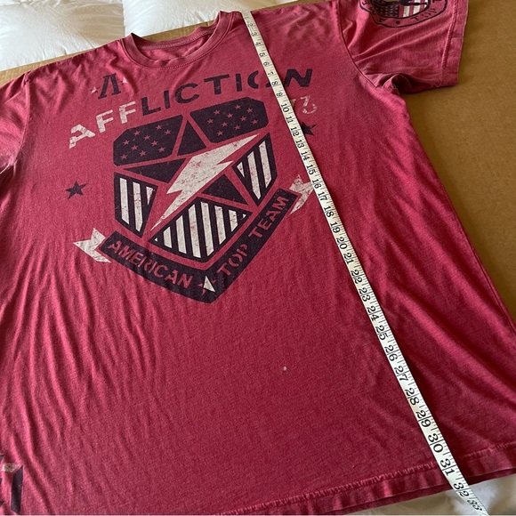 Affliction Distressed graphic Tshirt, red, size 3X - Picture 6 of 14